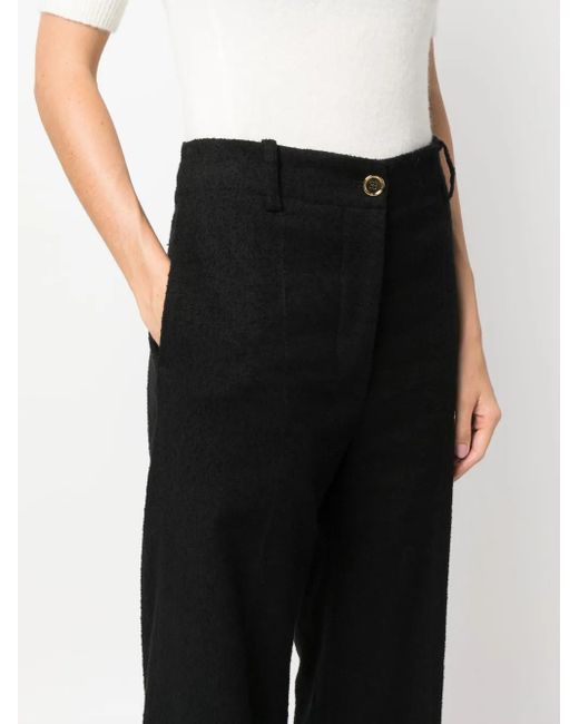Patou Black Iconic Long Wide-Leg Trousers