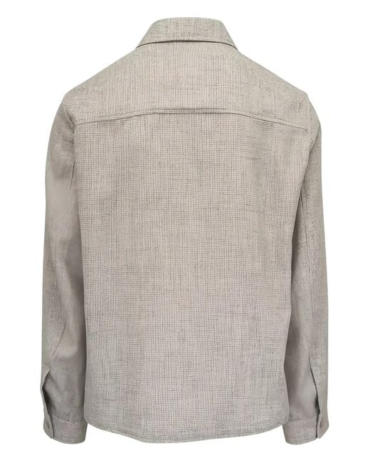 Fedeli Gray Buttoned Pocket Overshirt for men