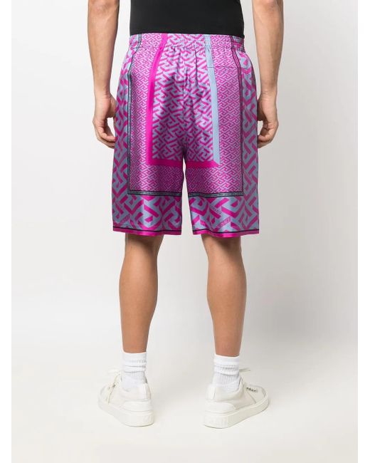 Versace Bermudas Mit La Greca-Muster in Multicolor für Herren