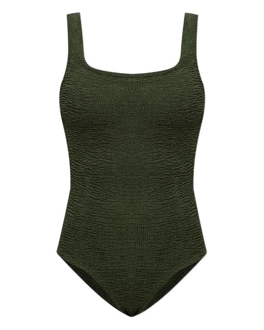 Bañador con cuello cuadrado Hunza G de color Green