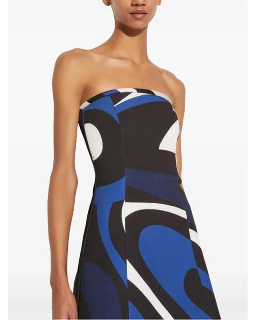 Emilio Pucci Blue Marmo-Print Minidress