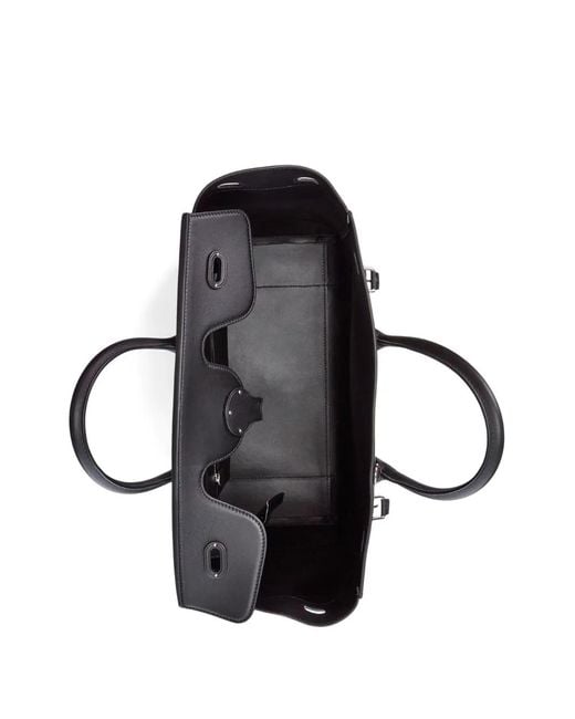 Ralph Lauren Black Ricky Buckle-Detail Leather Bag