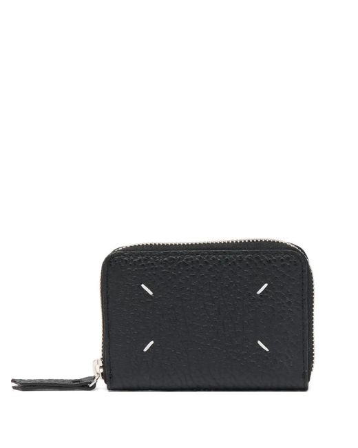 Maison Margiela Black Four Stitches Grained-Leather Cardholder