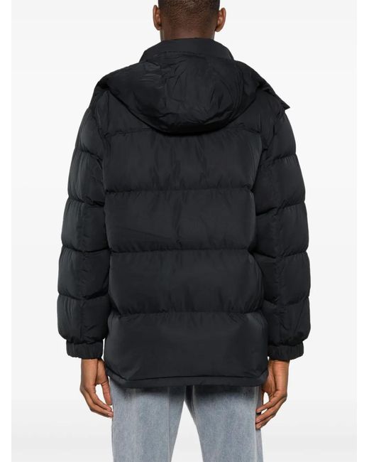 Maison Kitsuné Blue Logo-appliqué Hooded Down Jacket for men