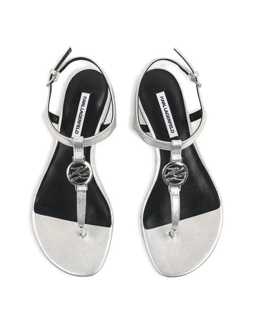 Karl Lagerfeld Logo-appliqué Sandals White