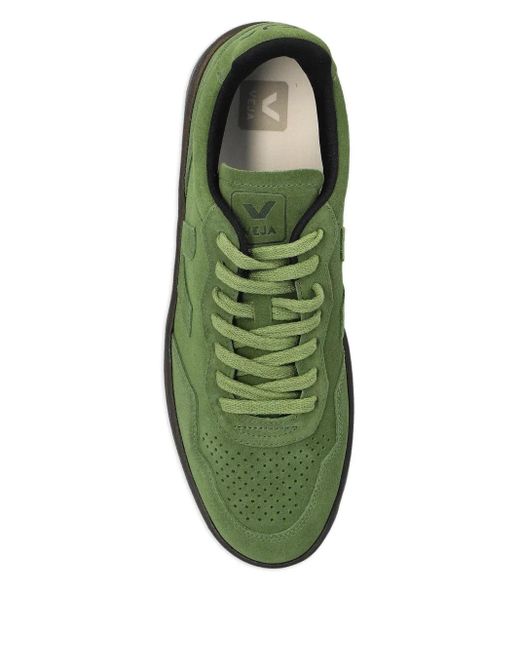 Veja Green V-90 Suede Sneakers for men