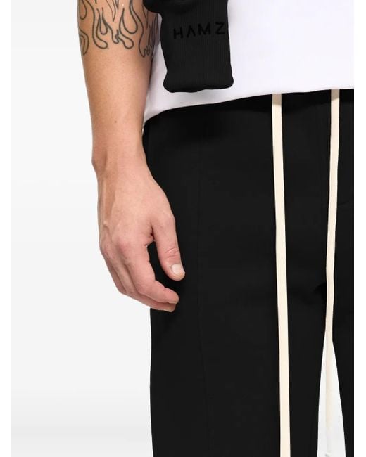 Hamza Black 247 Drawstring Track Pants for men