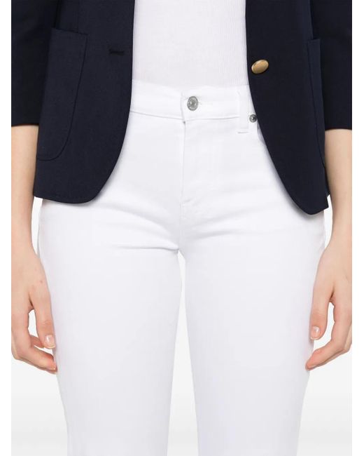7 For All Mankind White Straight-Leg Trousers
