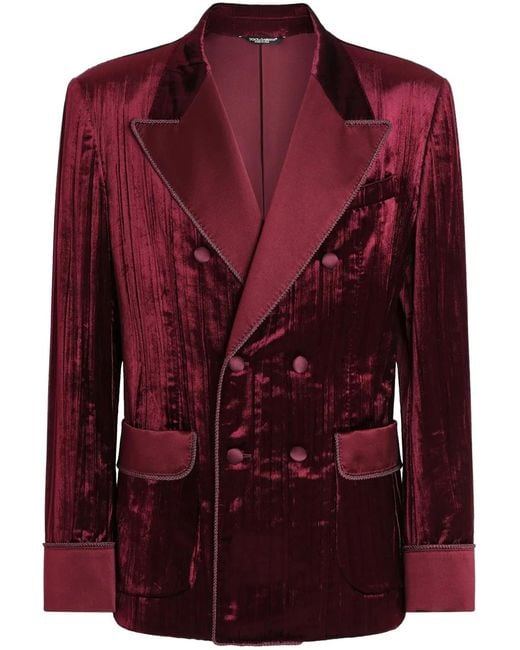 Dolce & Gabbana Red Double-Breasted Blazer for men