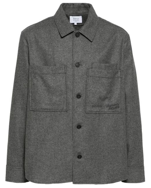 Maison Kitsuné Hemd Mit Aufgesetzten Taschen in Gray für Herren