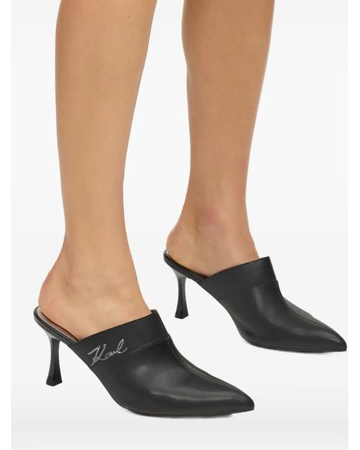 Karl Lagerfeld Black Sienna Heeled Mules