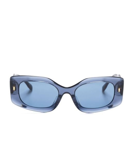 Tory Burch Blue Miller Rectangle-frame Sunglasses