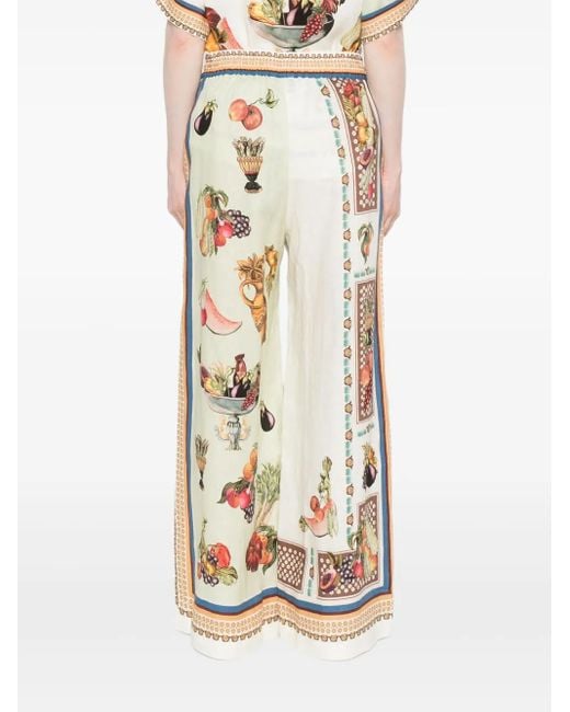 ALÉMAIS White Graphic-Print Drawstring Trousers