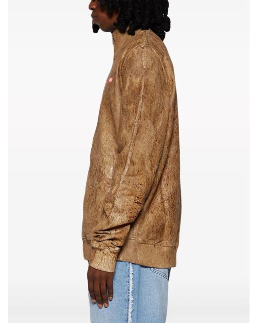 DIESEL Brown S-Nyce Logo-Patch Bomber Jacket for men