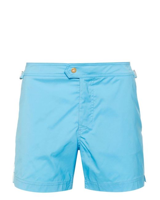 Tom Ford Blue Side-stripe Swim Shorts for men