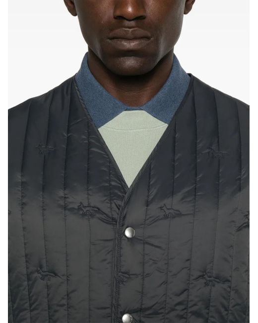 メンズ Maison Kitsuné キルティング ベスト Gray