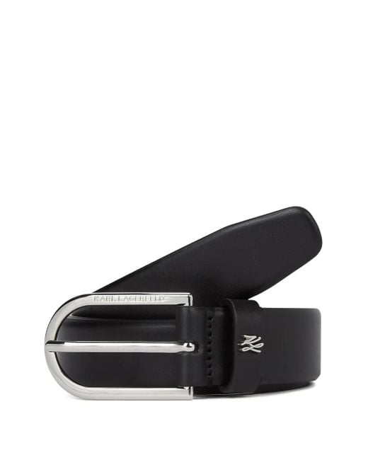 Cinturón de piel Karl Lagerfeld de color Black