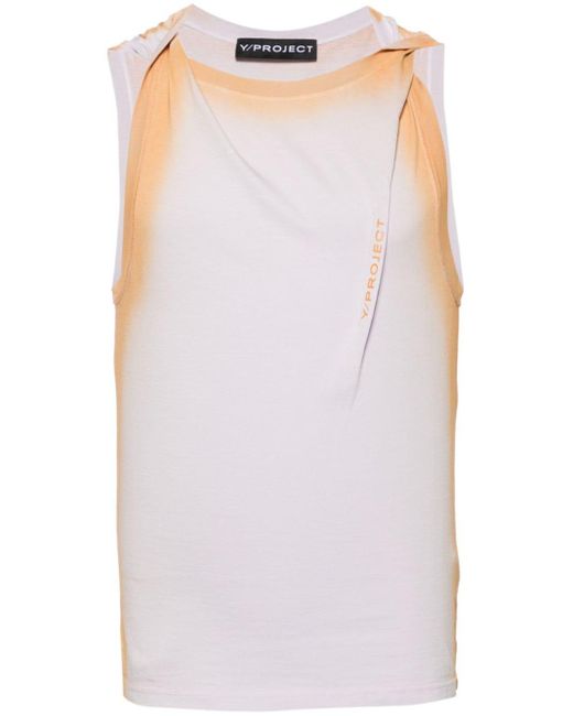 Y. Project White Logo-print Twisted Tank Top