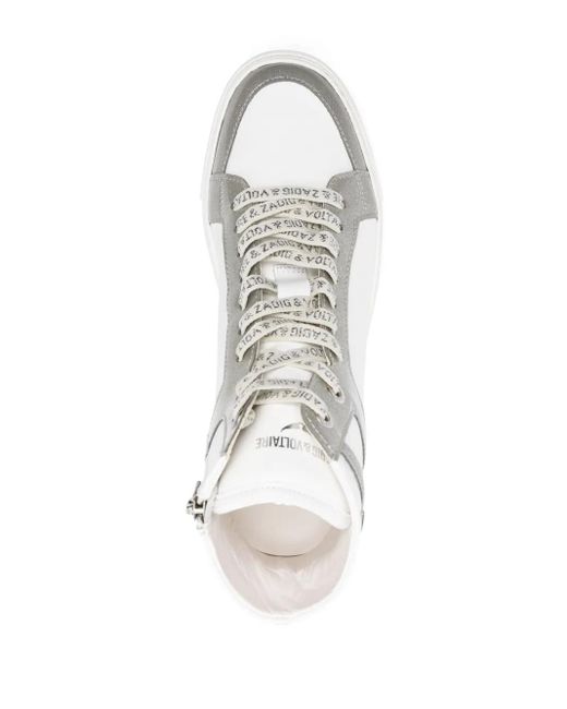 Zadig & Voltaire White High Flash Infinity Leather Sneakers