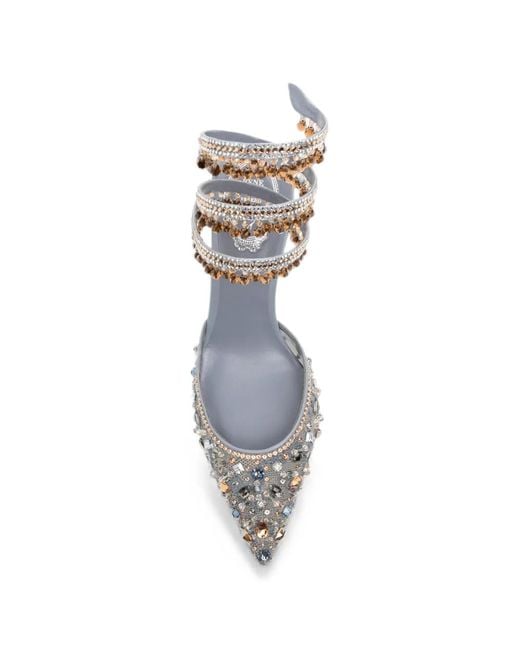 Rene Caovilla White 100Mm Christy Crystal-Embellished Pumps
