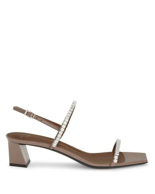 Giuseppe Zanotti Gray Valentiine Crystal Slingback Sandals