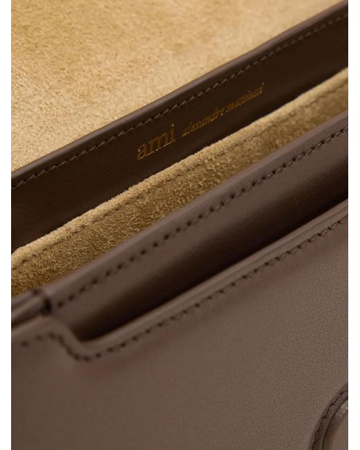 AMI Brown Cowhide-Leather Paris Paris Shoulder Bag