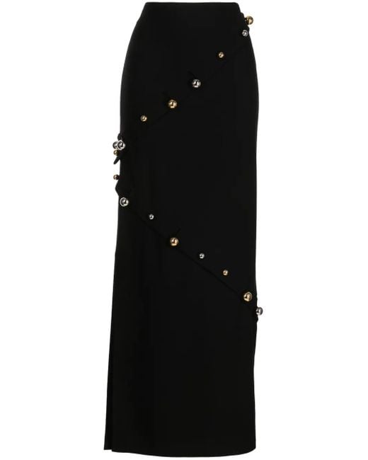 A.W.A.K.E. MODE Black Buttoned Pencil Skirt