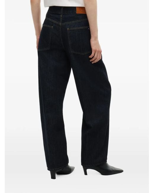 Tommy Hilfiger Blue Quinn Mid-Waisted Wide-Leg Jeans