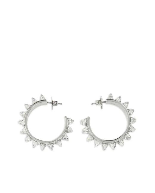 AMINA MUADDI White Karma Hoop Earrings