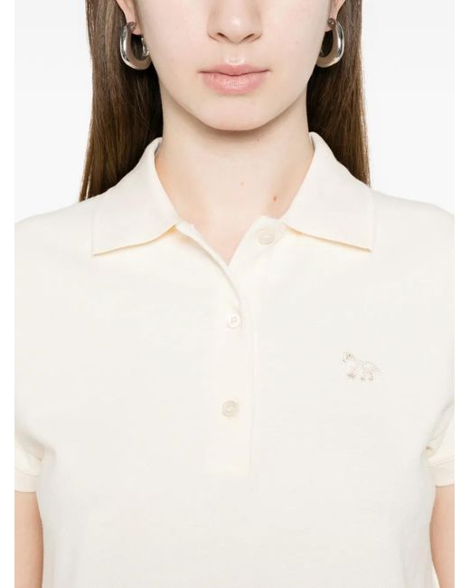 Polo Con Parche Del Logo Maison Kitsuné de color White