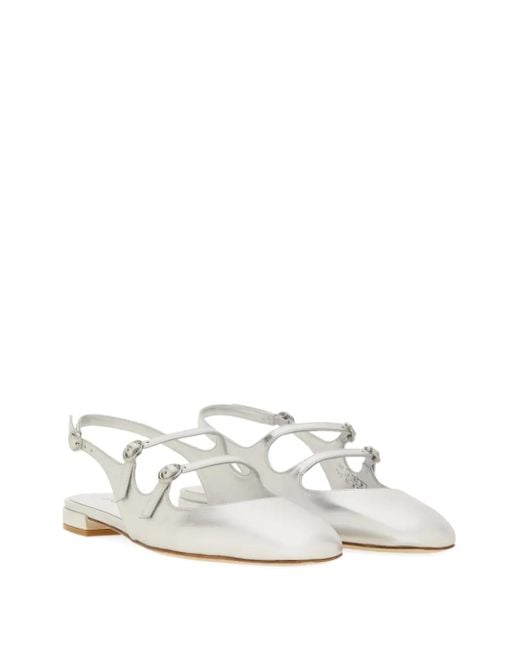 Stuart Weitzman White Slingback Pumps "Benni"