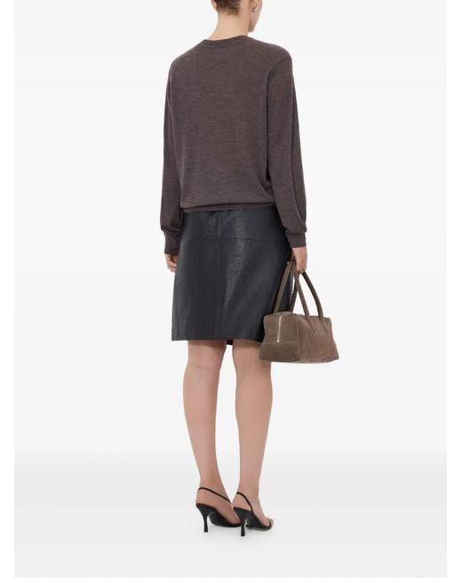Loulou de Saison Brown Ditto Fluid Ribbed Crew-Neck Sweater