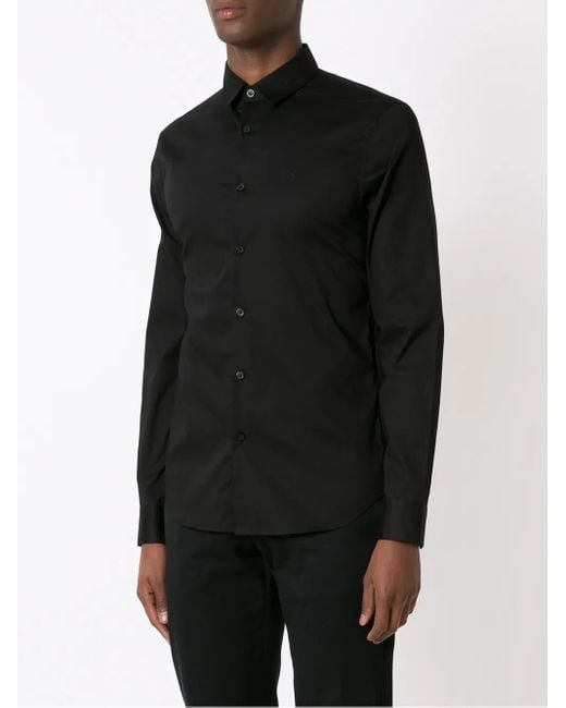 ARMANI EXCHANGE Black Button-Front Shirt for men