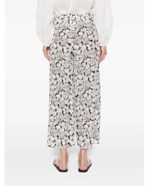 Weekend by Maxmara White Nirvana Floral-Pattern Trousers