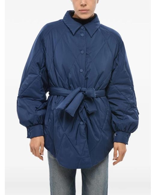 Bacon Blue Belted Puffer Jacket