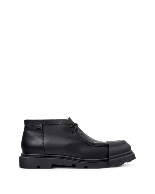 Camper Black Junction Leather Ankle Boots