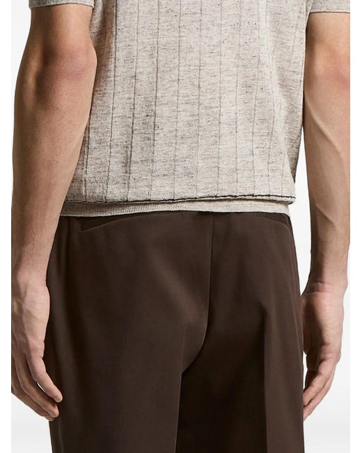 Peserico Gray Zip Polo for men