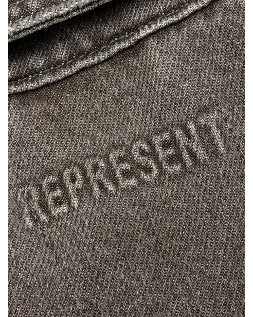 メンズ Represent Collared Denim Jacket Gray