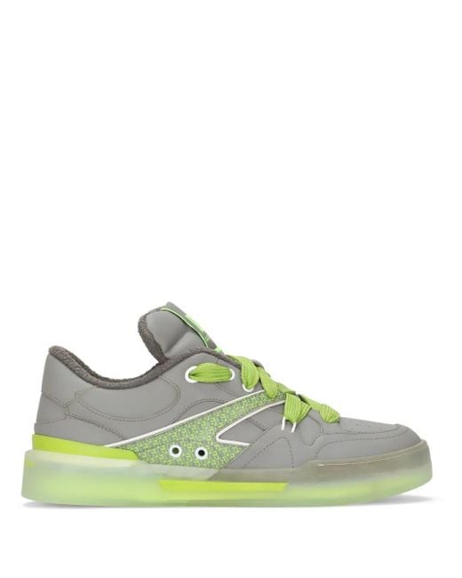 Dolce & Gabbana Green New Roma Logo-Patch Low-Top Sneakers for men