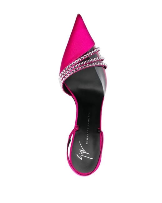 Giuseppe Zanotti Pink Leather Crystals Mules