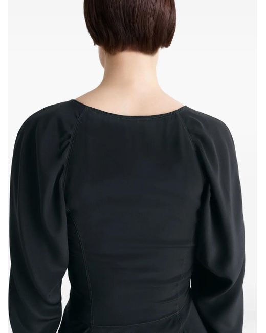 Lemaire Black Bias-Cut Raglan-Sleeve Midi Dress