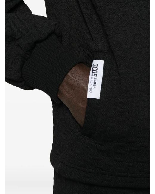 Gcds Black Cotton Zip-Up Jacket for men