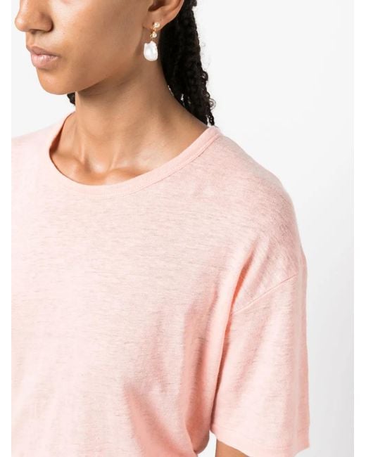 Polo Ralph Lauren Pink Mélange Linen T-Shirt