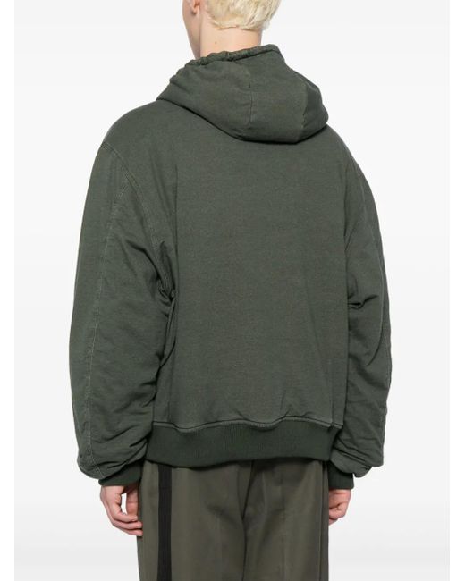 Holzweiler Green Loken Padded Zip-Up Hoodie for men