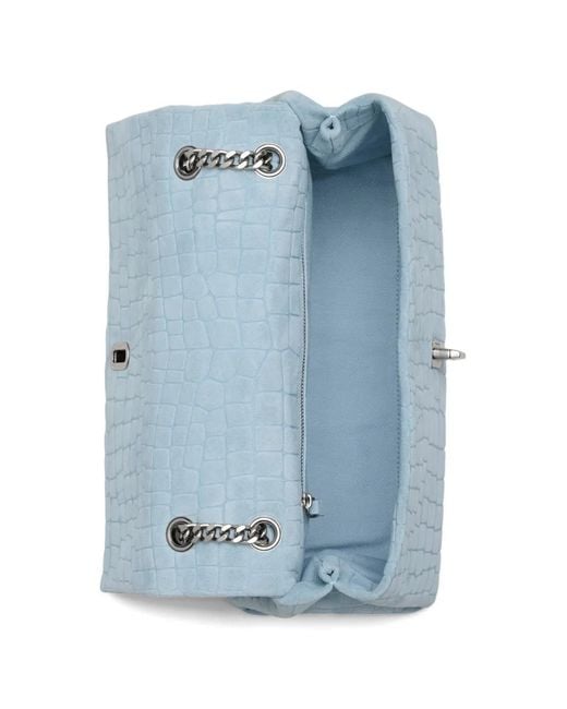 Marc Jacobs Blue The Suede Croc Dual-Chain Shoulder Bag