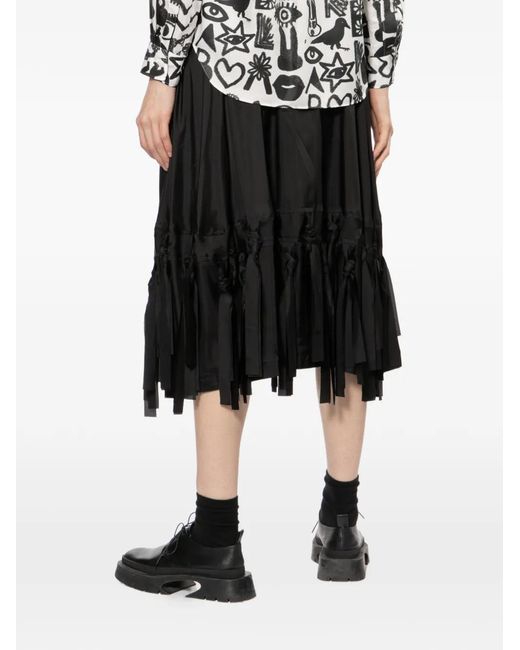 COMME DES GARÇON BLACK Black Tassel-Embellished Midi Skirt