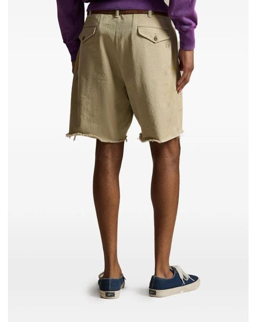 Polo Ralph Lauren Natural Frayed-Hem Shorts for men