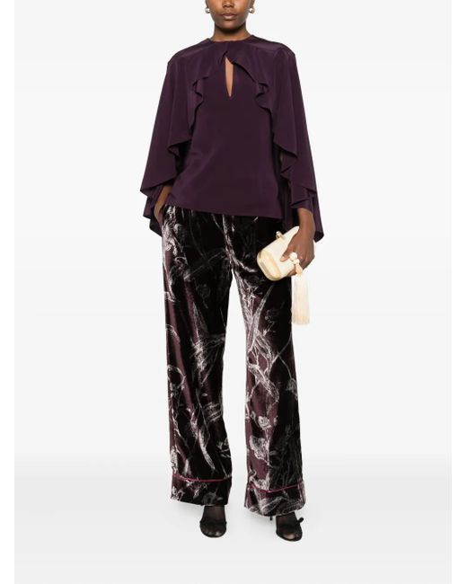 LaDoubleJ Purple Ruffled Overlay Top