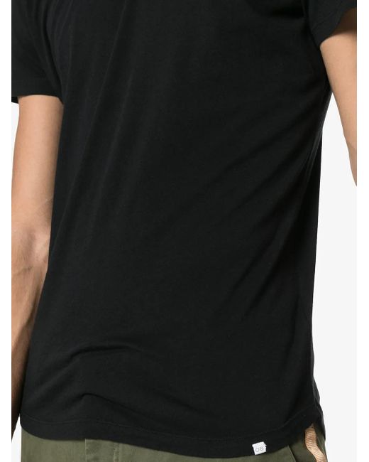 Orlebar Brown Black Short Sleeved Cotton T-Shirt for men