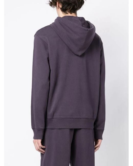 Off-White c/o Virgil Abloh Blue Embroidered-Logo Cotton Hoodie for men